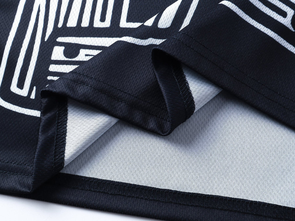 MIXED EMOTION V-Neck Jersey-Style Long-Sleeve T-Shirt — detail