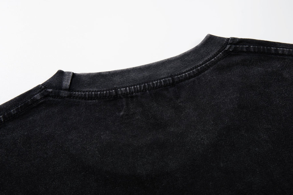 MAJESTIK Racing Graphic Washed Black T-Shirt — detail
