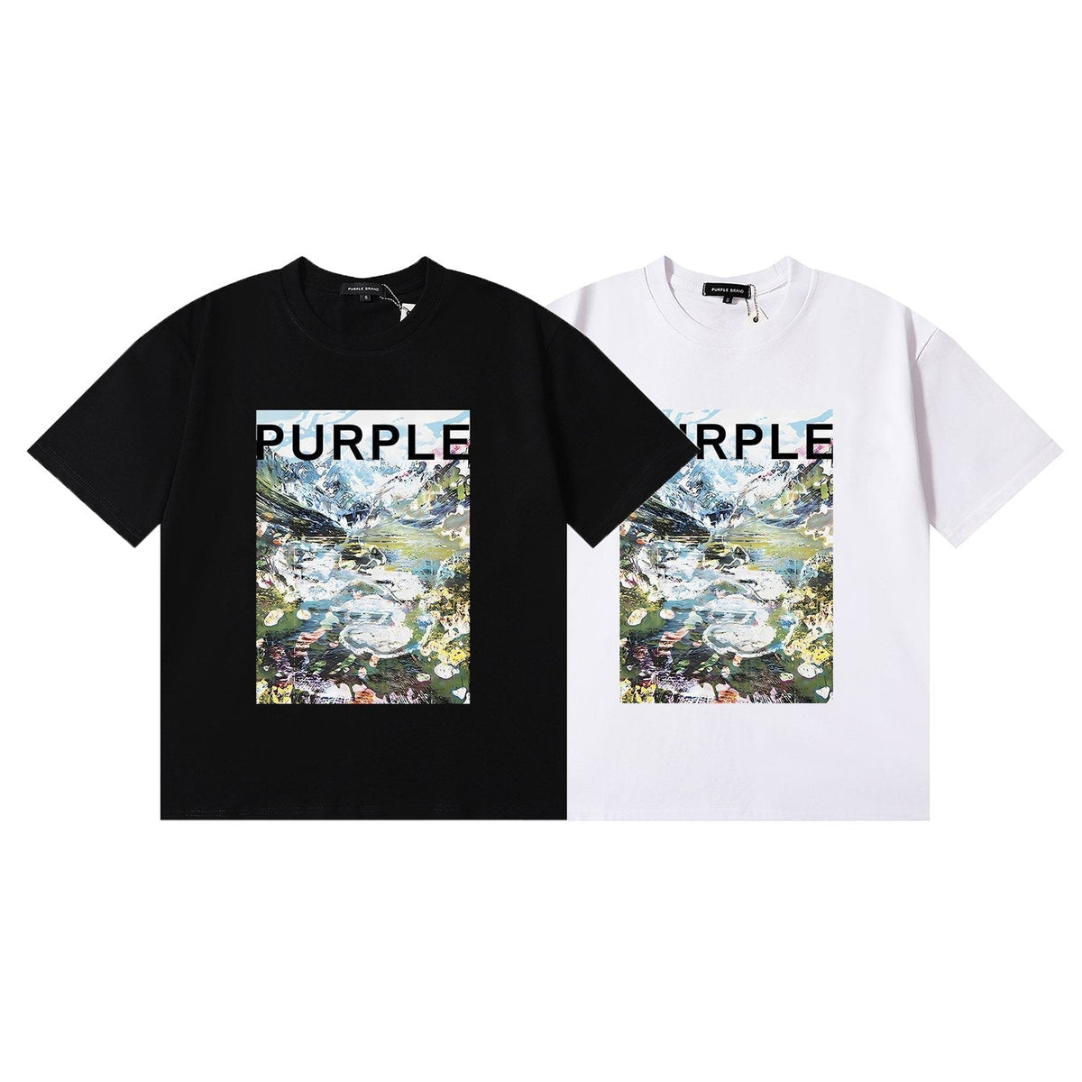 Purple Brand Landscape Graphic Short-Sleeve T-Shirt — comparison