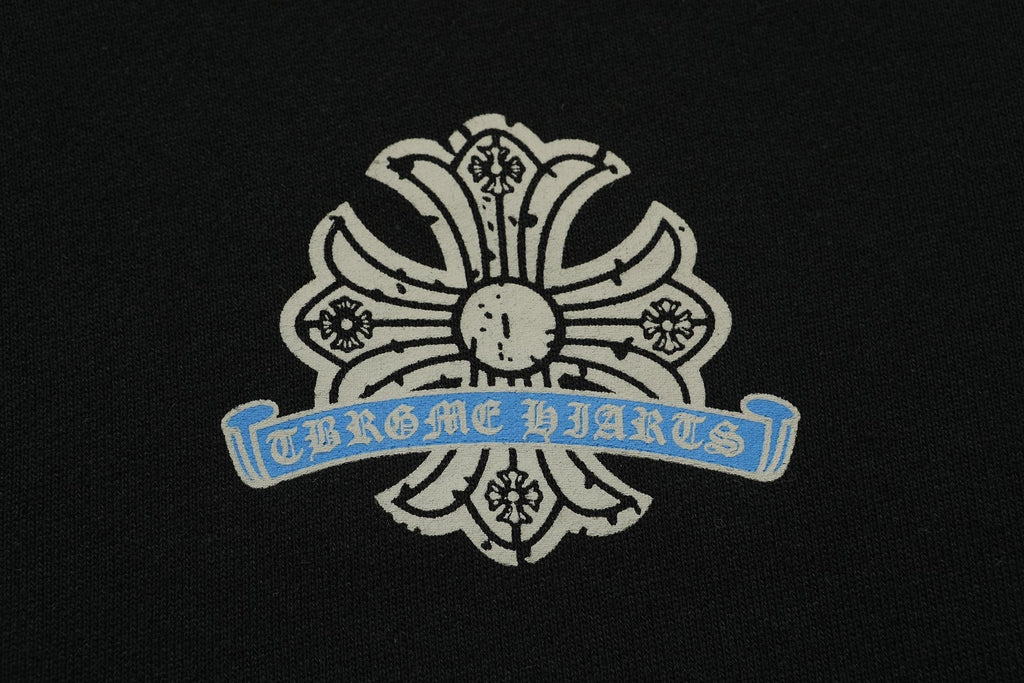 Chrome Hearts Blue Sanskrit Cross Zip Hoodie — detail