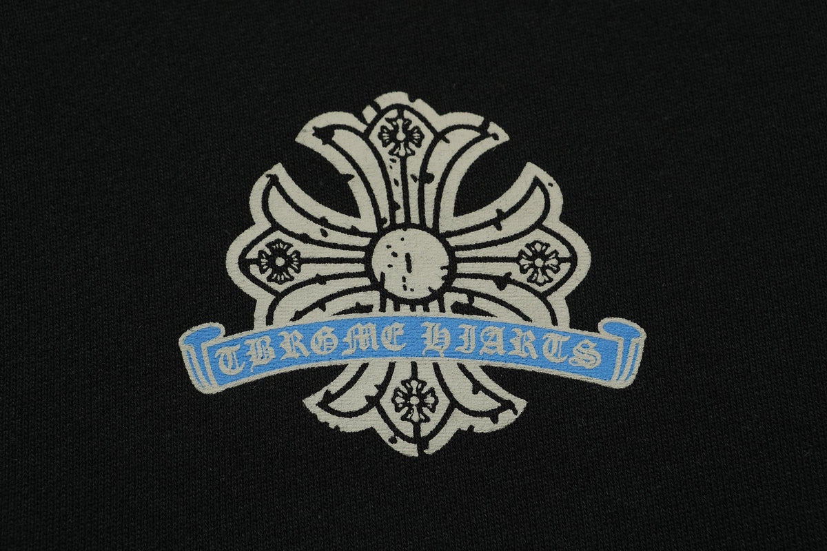 Chrome Hearts Blue Sanskrit Cross Zip Hoodie — detail