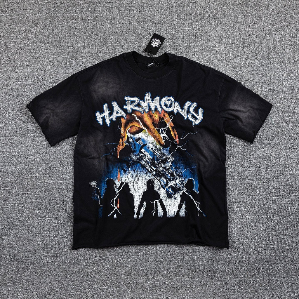 HARMONY Black Front & Back Graphic T-Shirt — hero