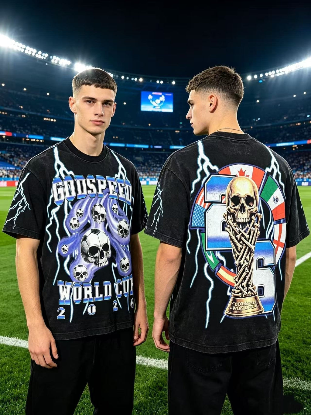 Godspeed World Cup 2026 Skull Soccer Graphic T-Shirt — context